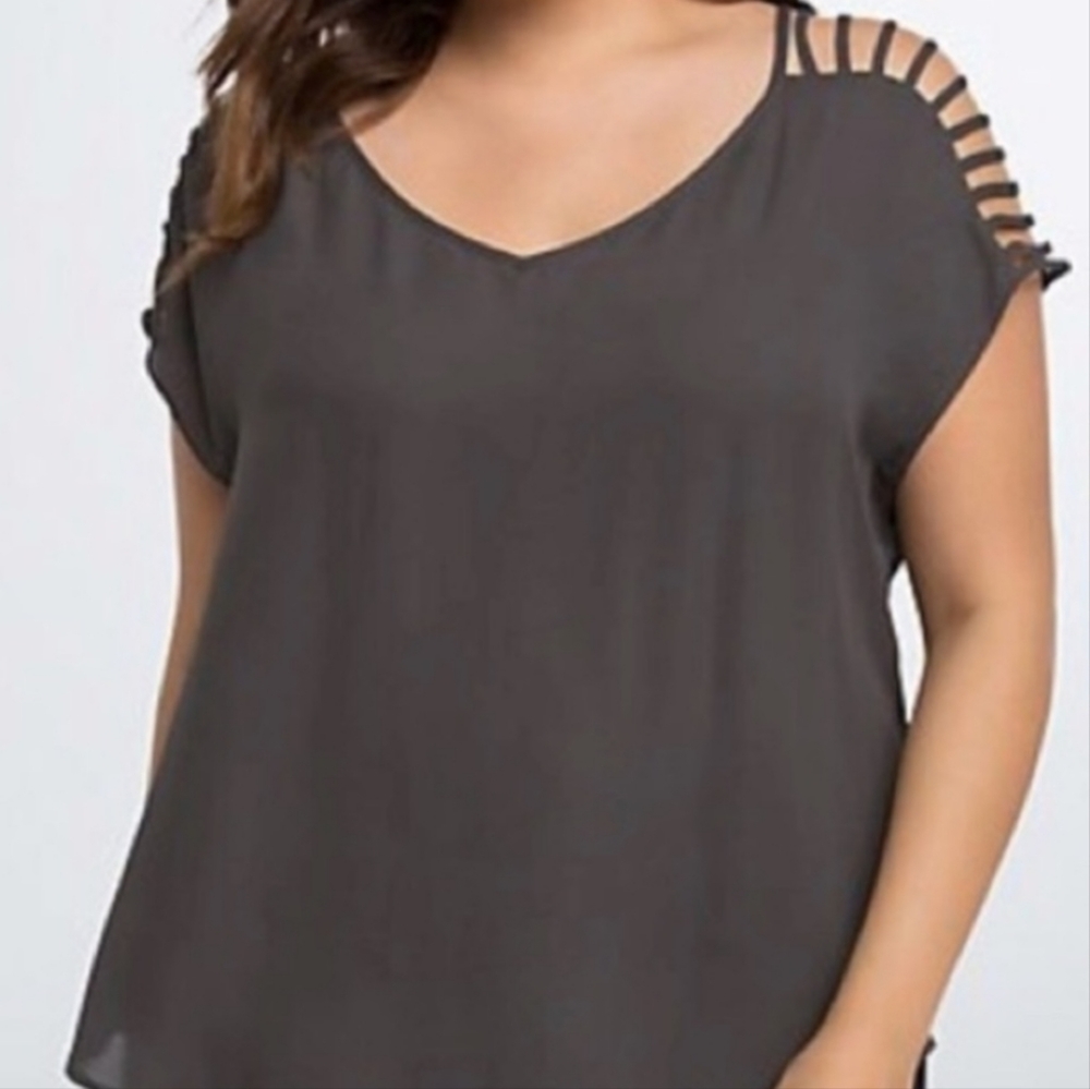 Torrid Lattice Sleeve Blouse